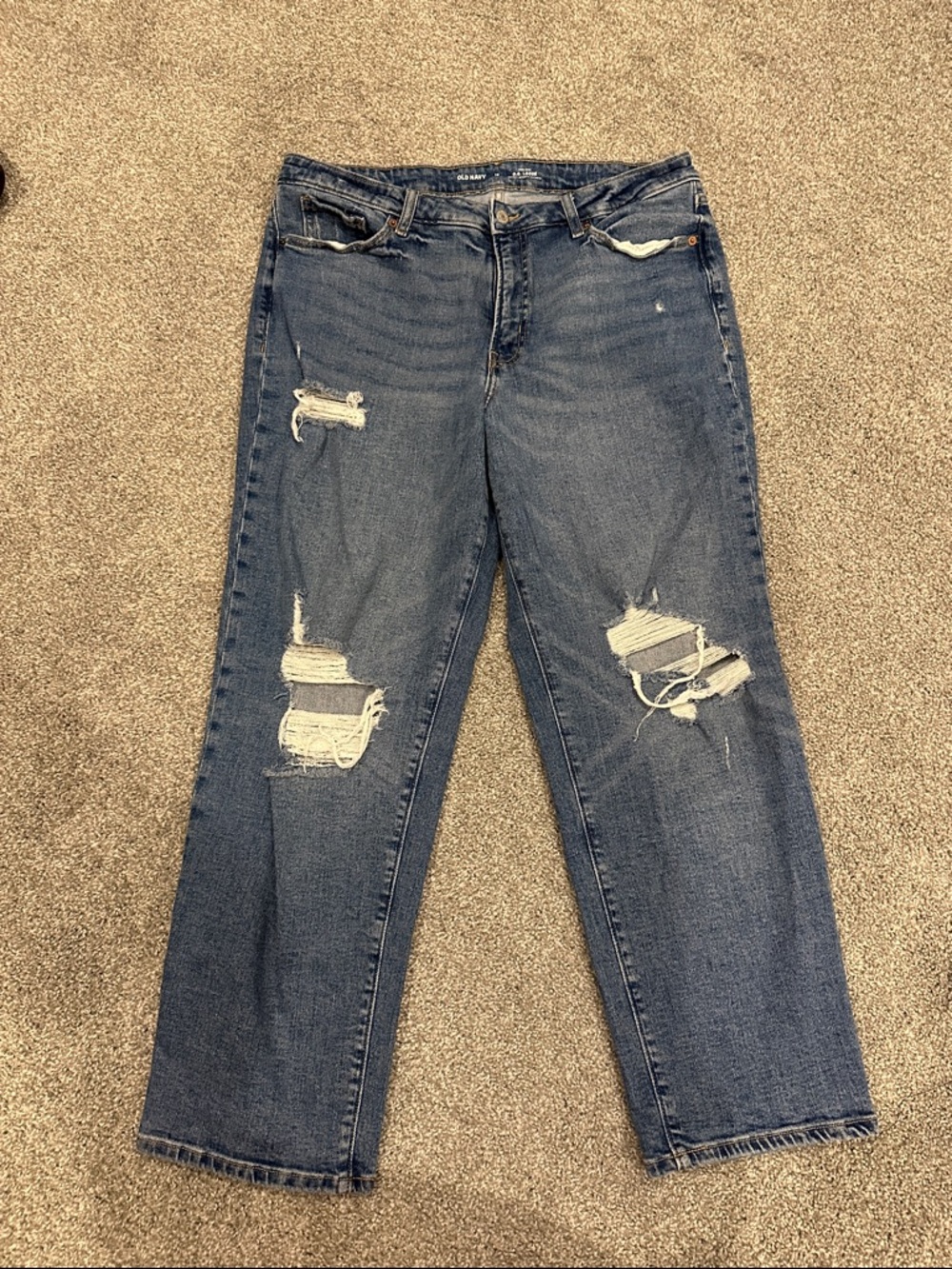 Old Navy Distressed Blue Boyfriend Jeans